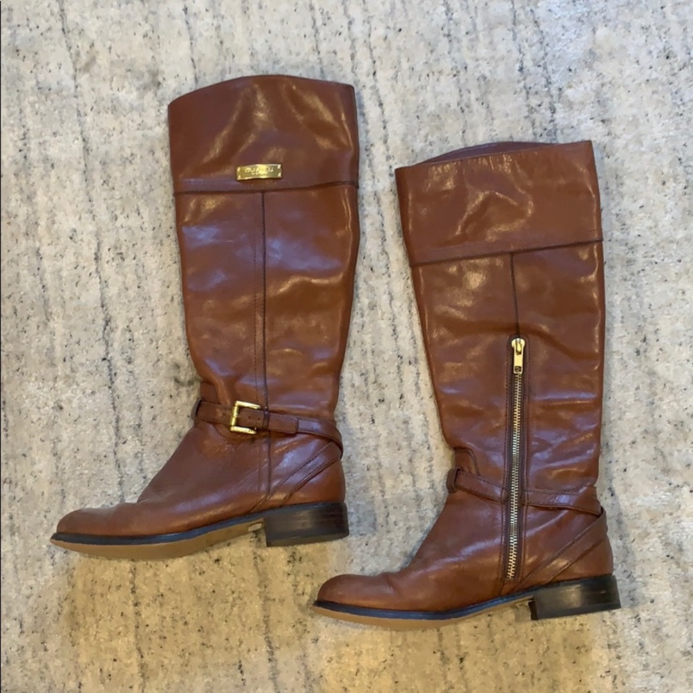 Coach brown leather boots